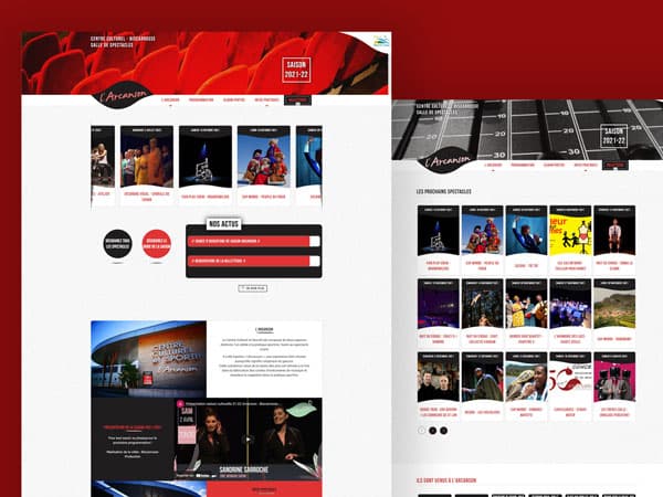 Capture du projet L'Arcanson | Centre culturel et salle de spectacles de Biscarrosse. Conception et développement complet.