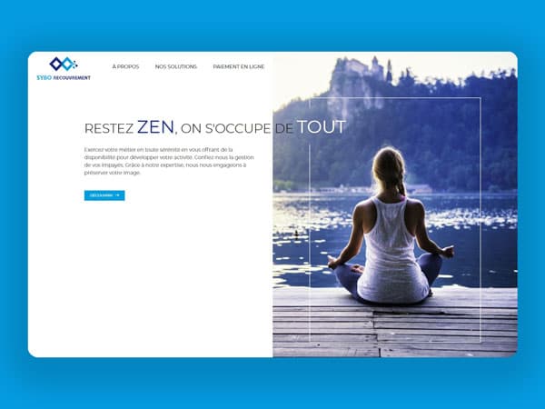 Capture du projet Sybo Recouvrement | Recouvrement de créances. Site professionnel avec présentation des services.