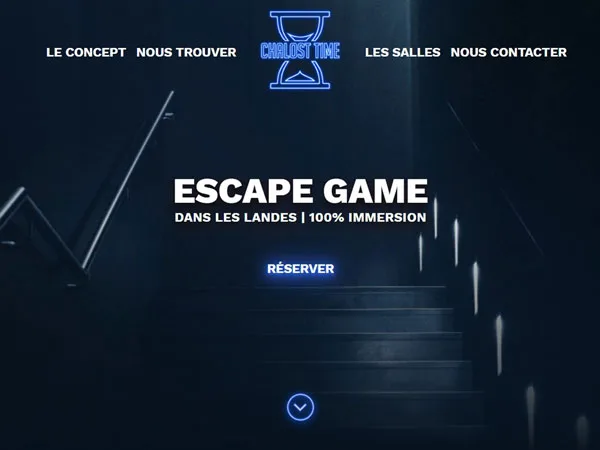 Capture du projet Chalost Time | Escape game. Site immersif avec réservation en ligne et présentation des salles.
